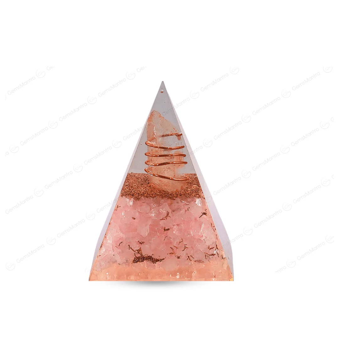 Rose Quartz Orgonite Nubian Pyramid/Orgone Pyramid - Image 4