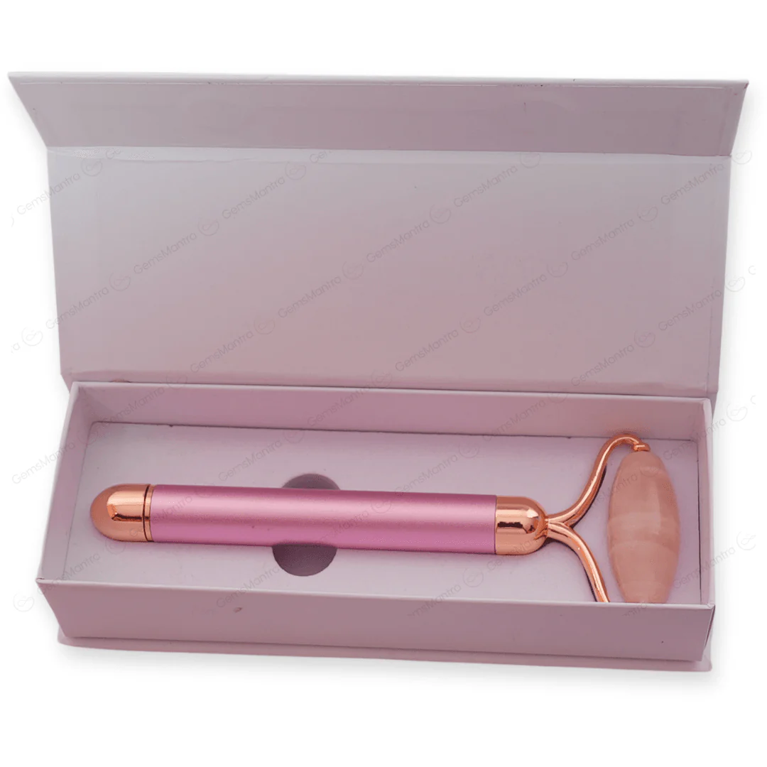 Rose Quartz Vibrating Face Massage Roller - Image 4