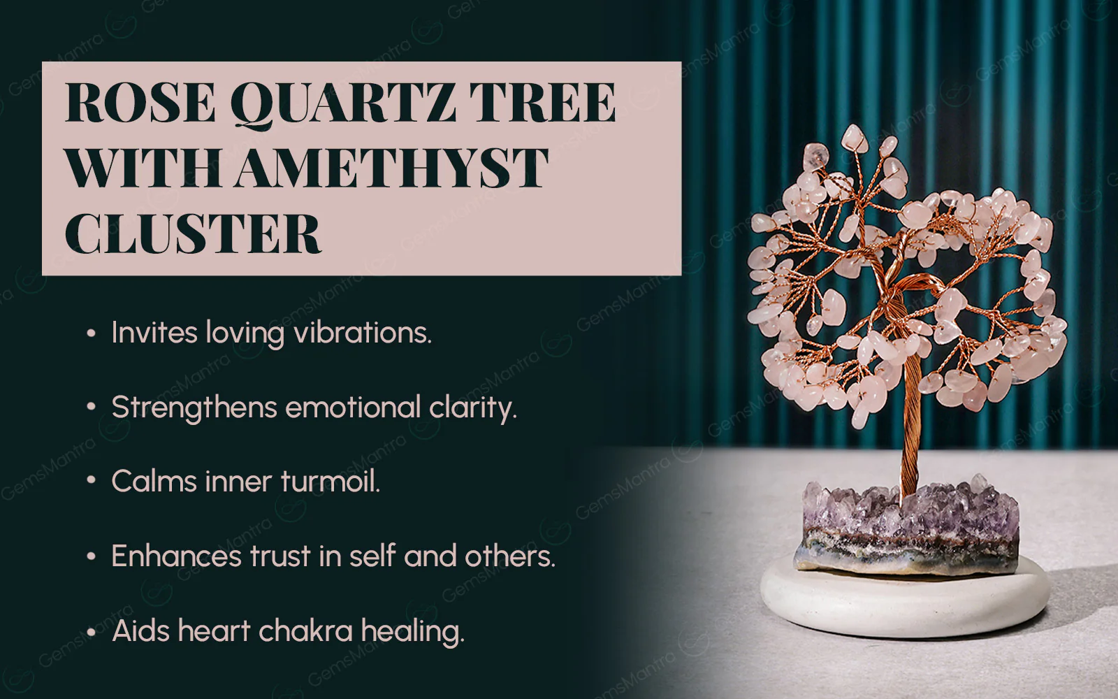 Rose Quartz with Amethyst Cluster Tree - Image 3