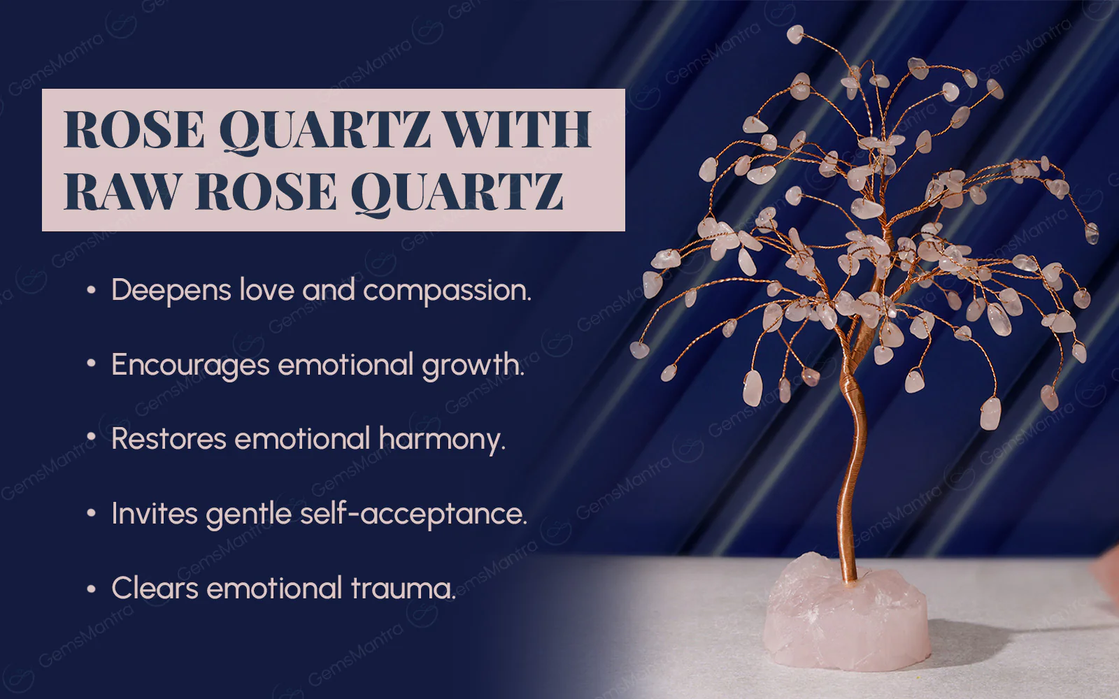 Rose Quartz With Raw Rose Quartz Large Tree - Image 3