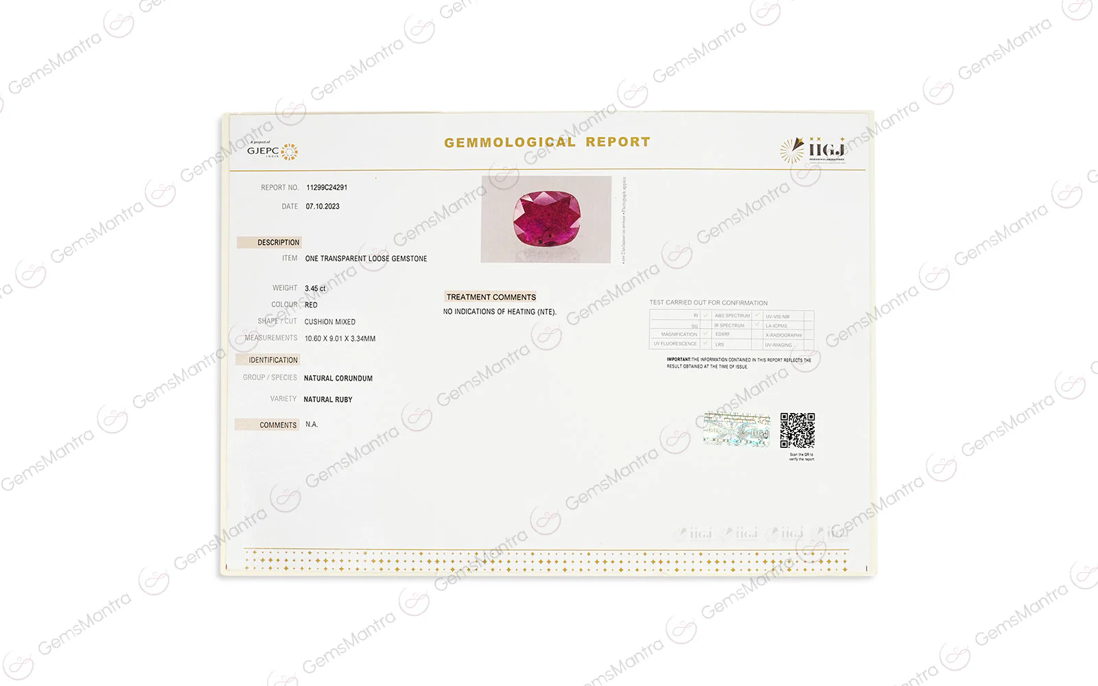 Ruby - 3.45 Carats - Image 3