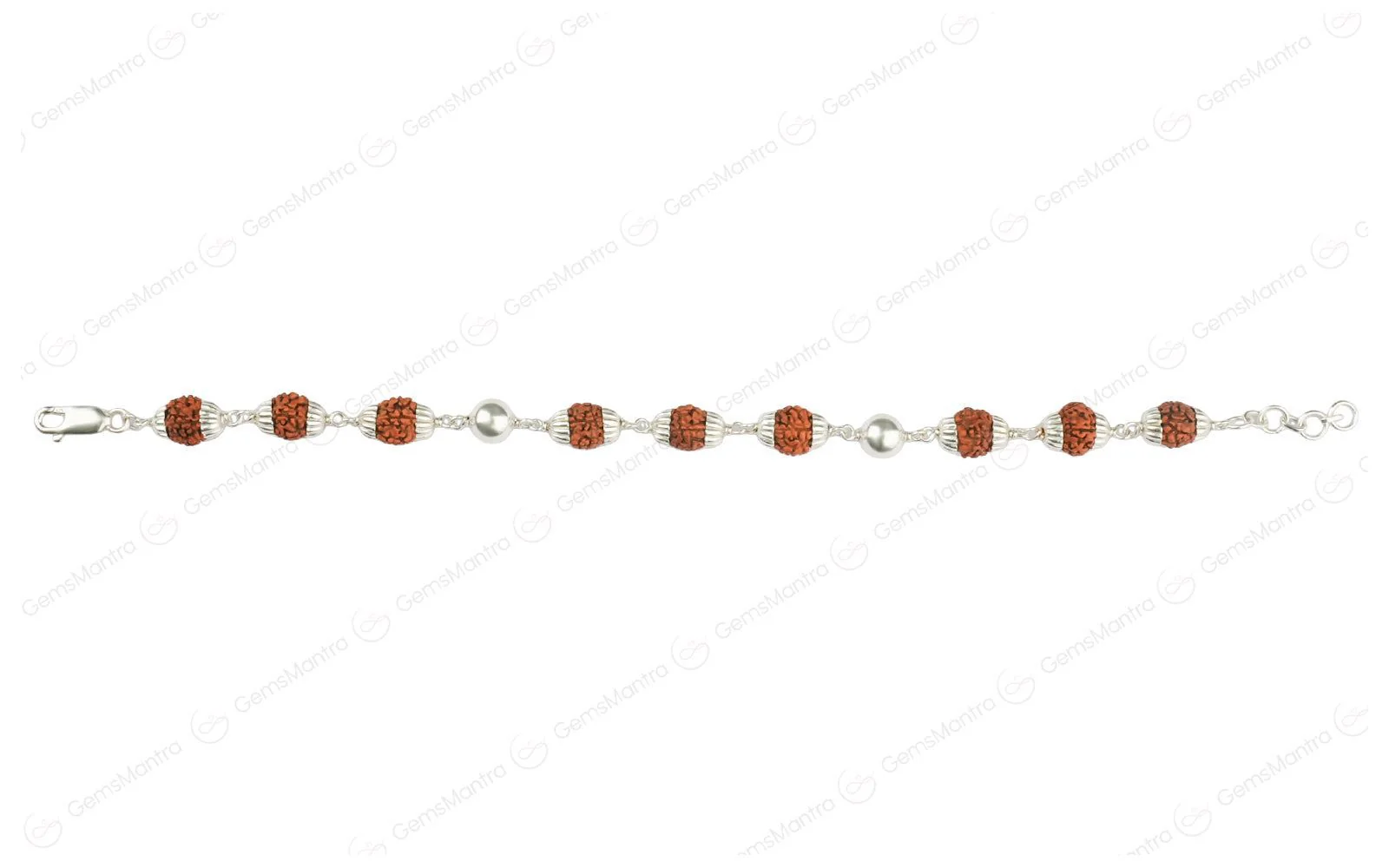 Original 5 Mukhi Rudraksha Bracelet with 2 Silver Moti for Kids with Certificate - Image 2
