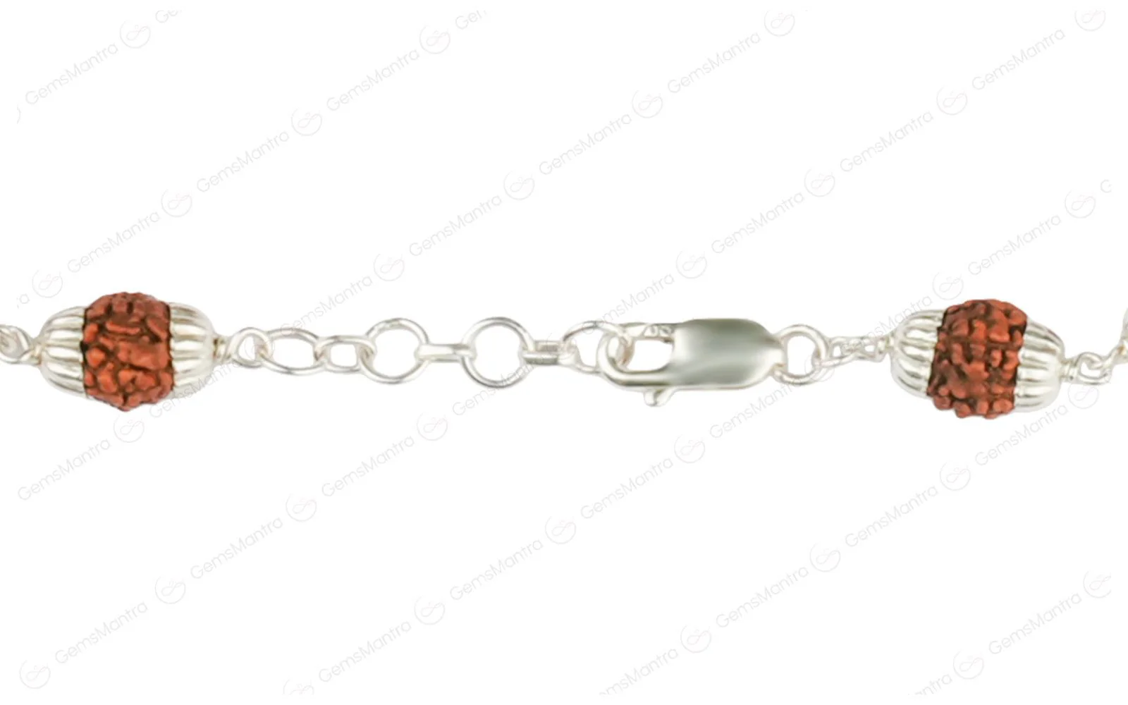 Original 5 Mukhi Rudraksha Bracelet with 2 Silver Moti for Kids with Certificate - Image 3