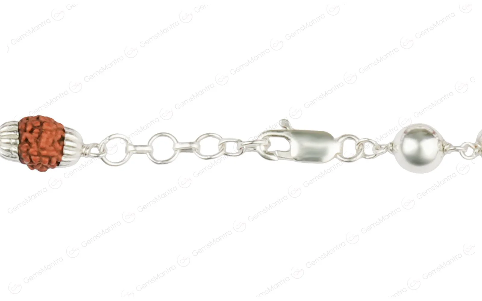 Original 5 Mukhi Rudraksha Bracelet with 6 Silver Moti for Kids with Certificate - Image 3