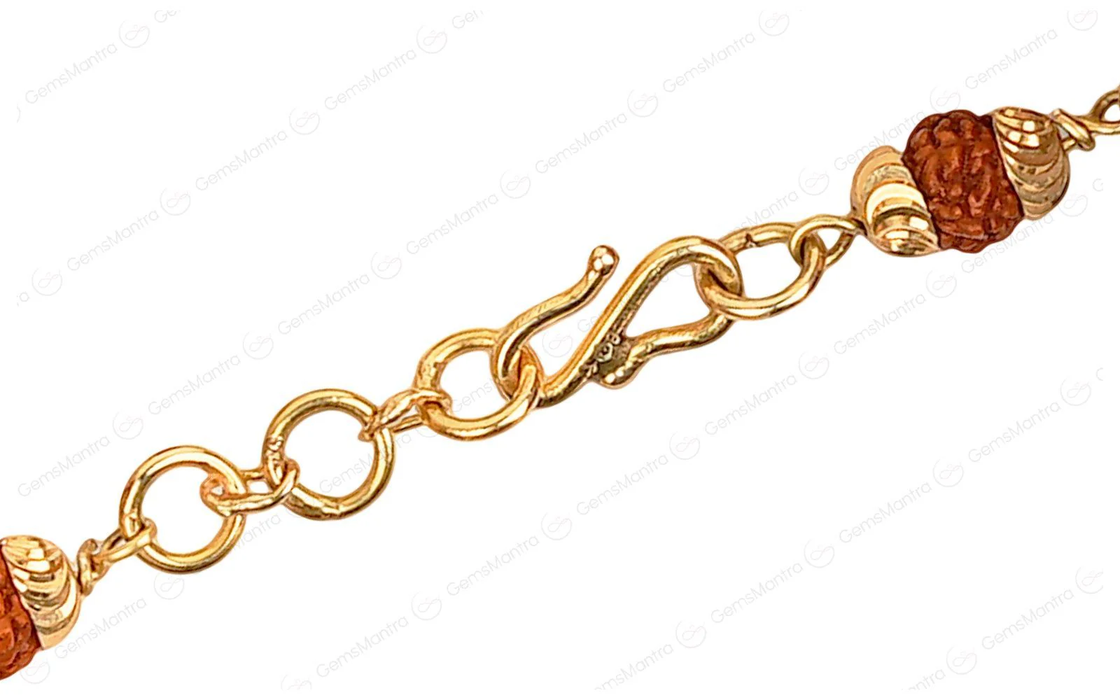 Original 5 Mukhi Rudraksha Gold Mickey Mouse Bracelet for Kids with Certificate - Image 4