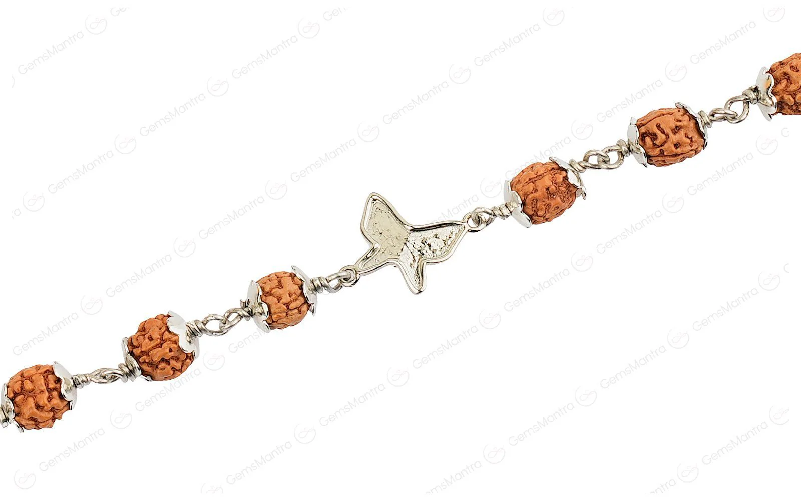 Original 5 Mukhi Rudraksha Silver Butterfly Bracelet for Kids with Certificate - Image 3