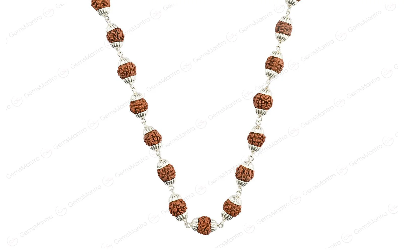 5 Mukhi Rudraksha Silver Mala with 54 Beads (Unisex) - Image 4