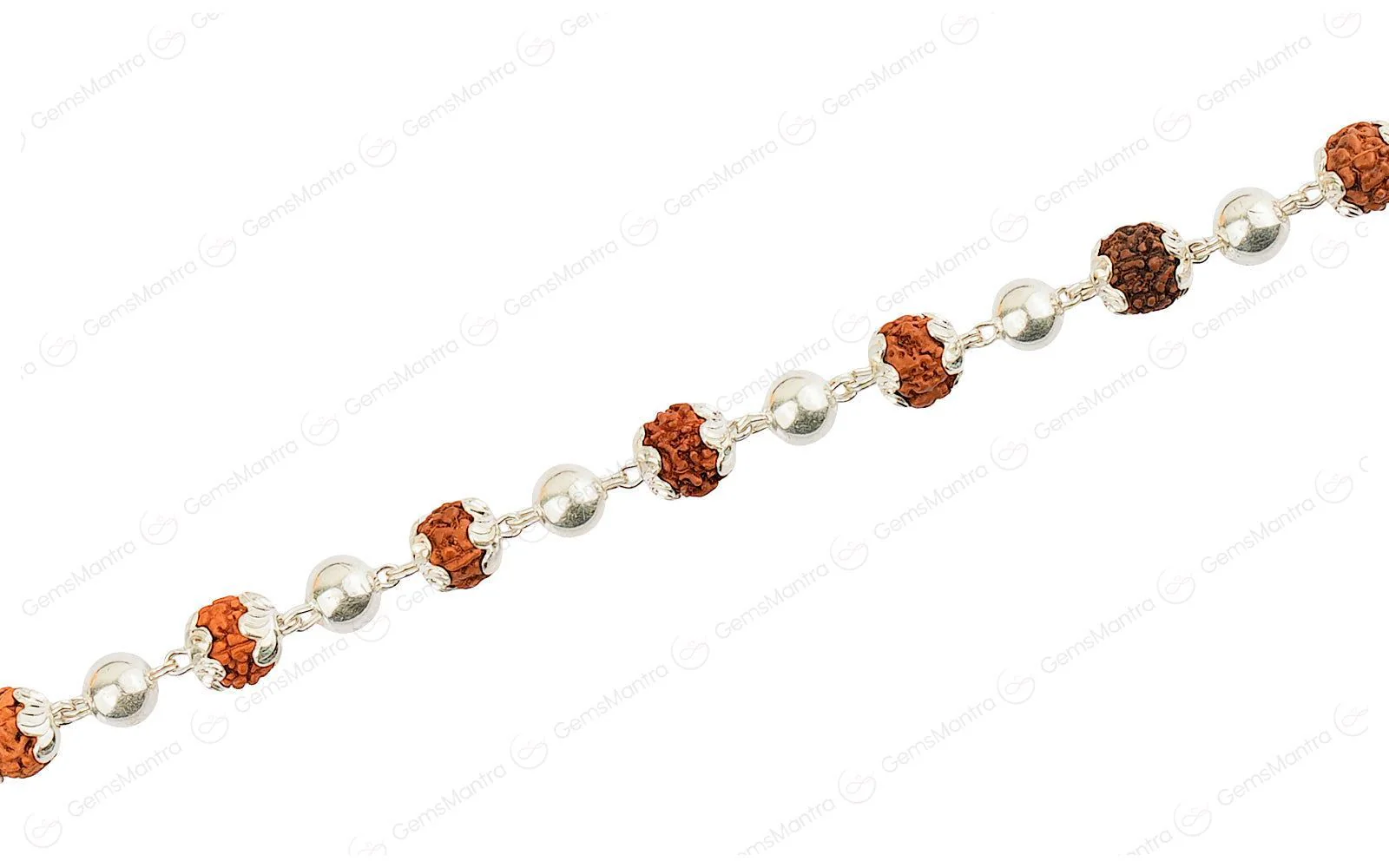 Original 5 Mukhi Rudraksha Silver Moti Bracelet with Certificate - Image 3