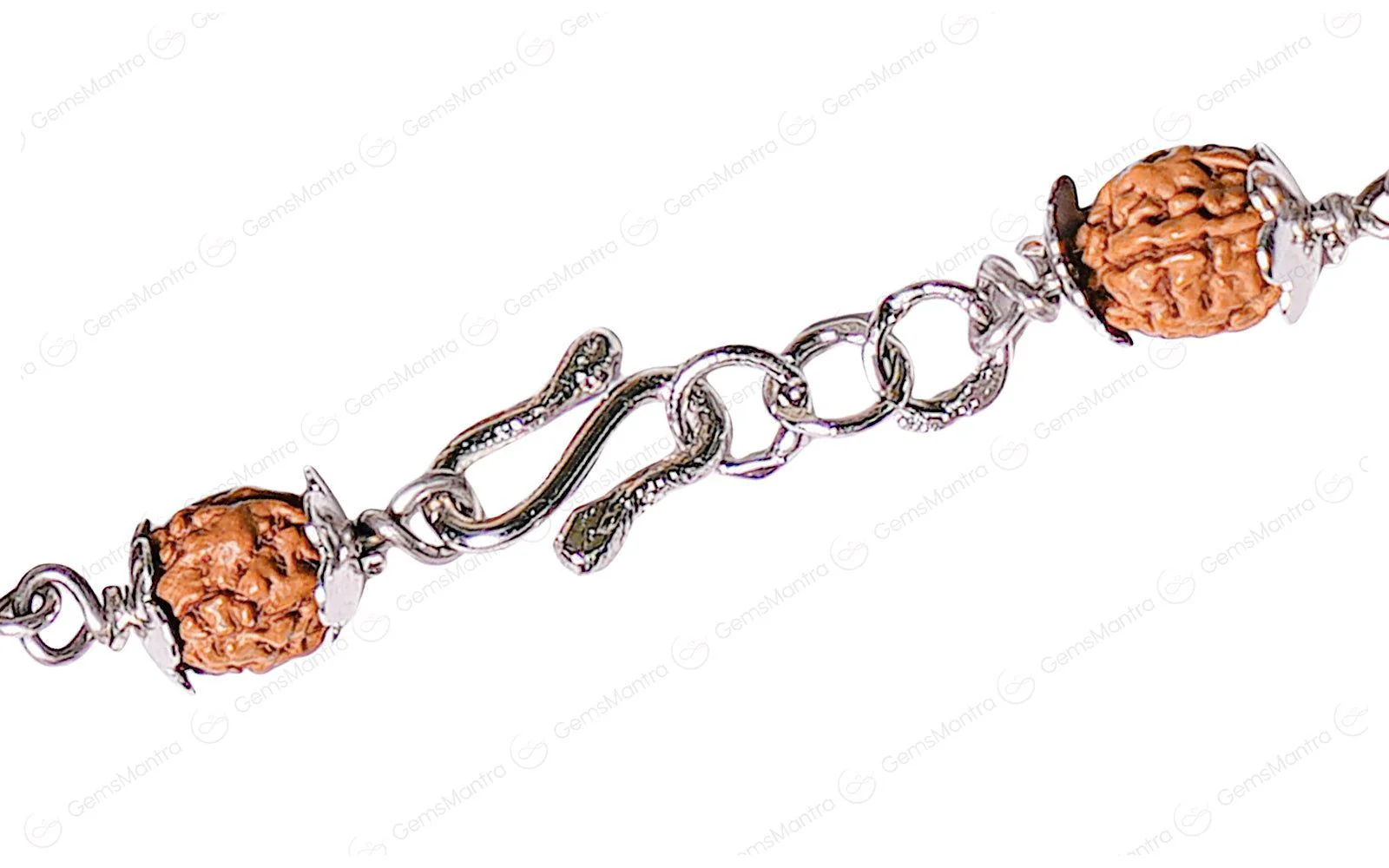 Original 5 Mukhi Rudraksha Silver Om Bracelet for Kids with Certificate - Image 4