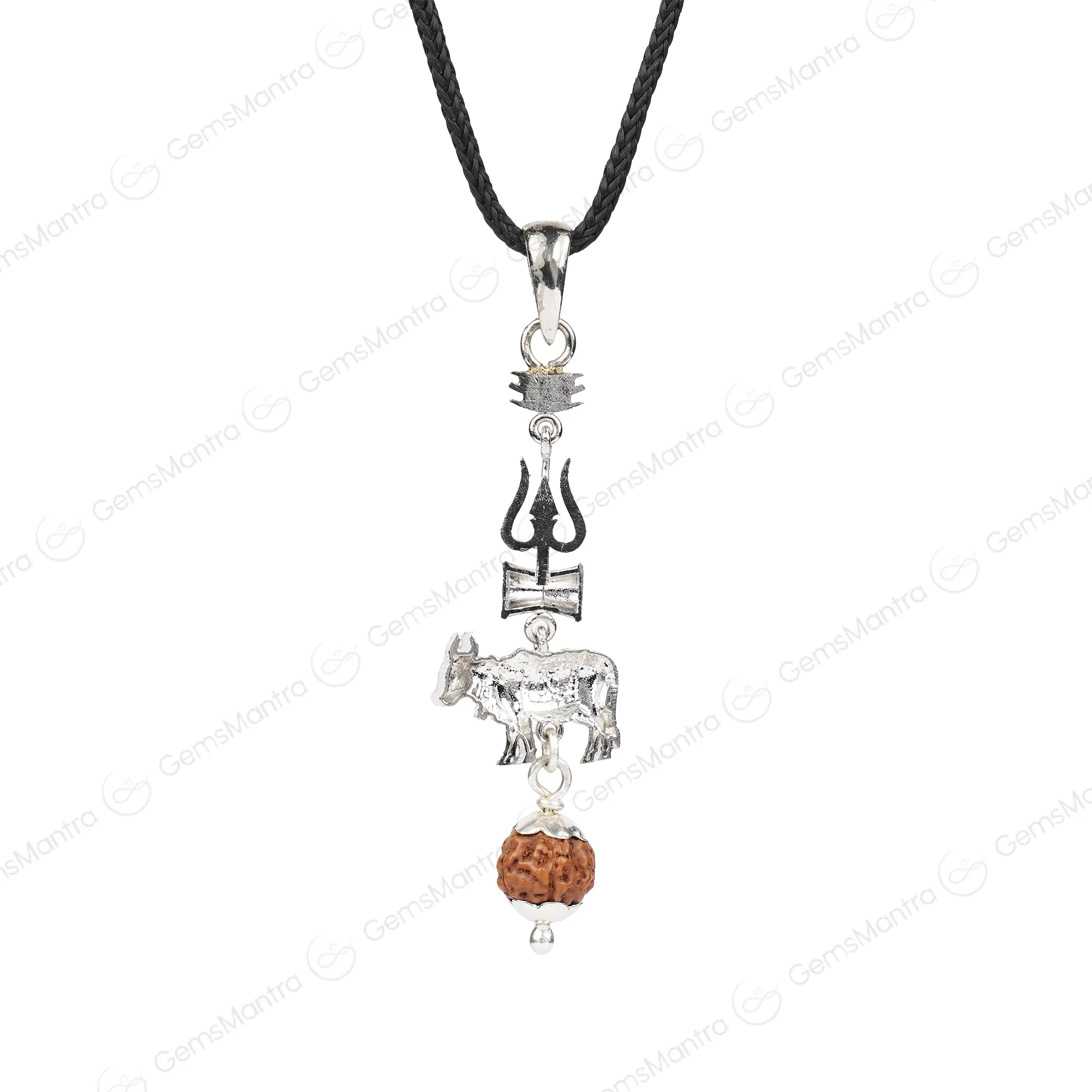 Shiv Nandi Pendant with Rudraksha - Image 2