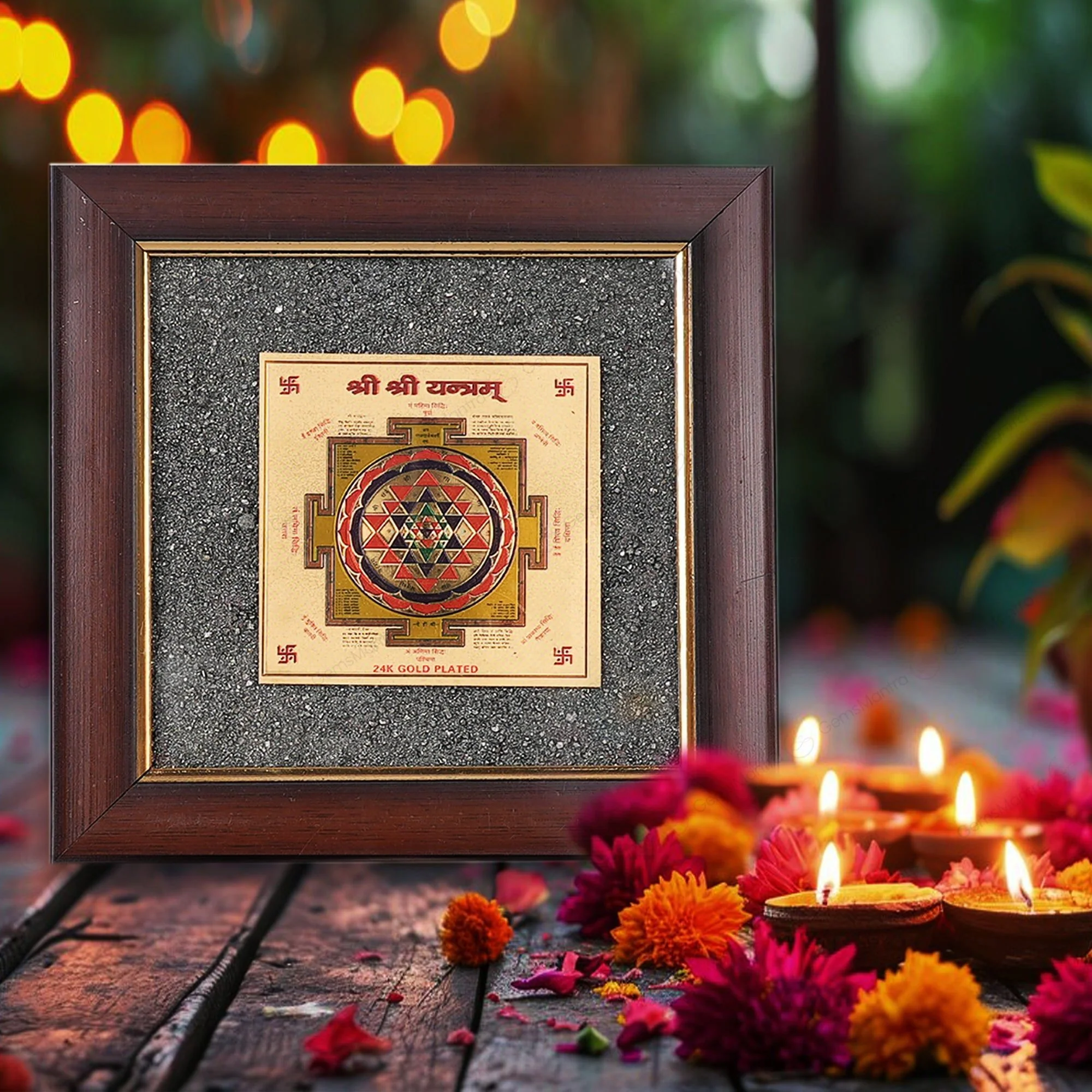 Shri Yantra Pyrite Dust Frame - Image 4