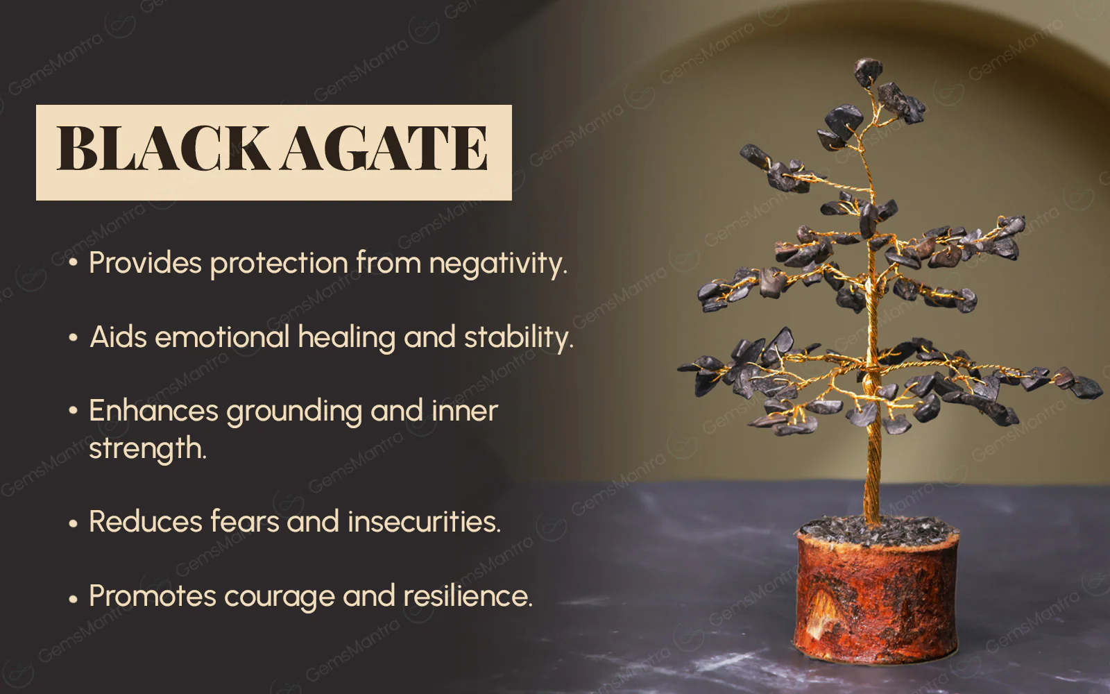 Small Black Agate Crystal Tree - Image 3