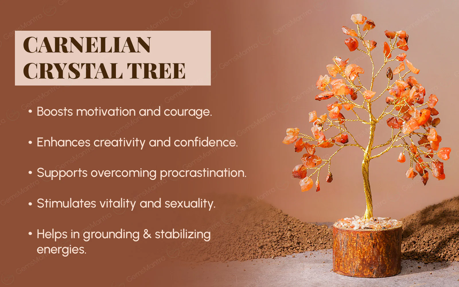 Small Carnelian Crystal Tree - Image 3