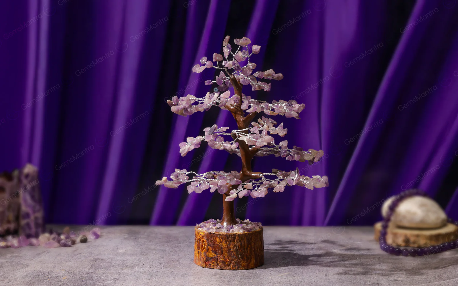 Wooden Amethyst Crystal Tree - Image 4