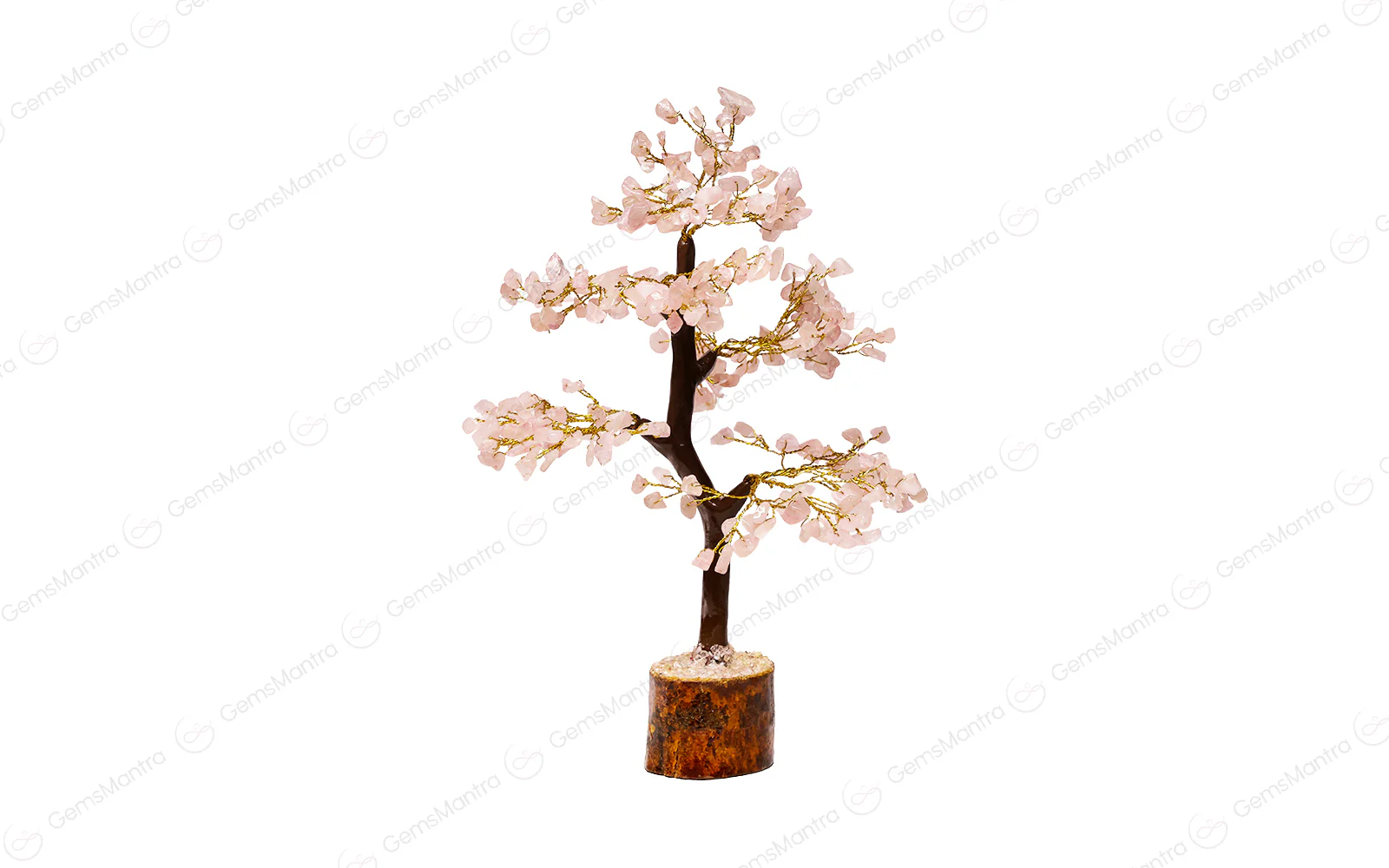 Wooden Rose Quartz Crystal Tree - Image 2