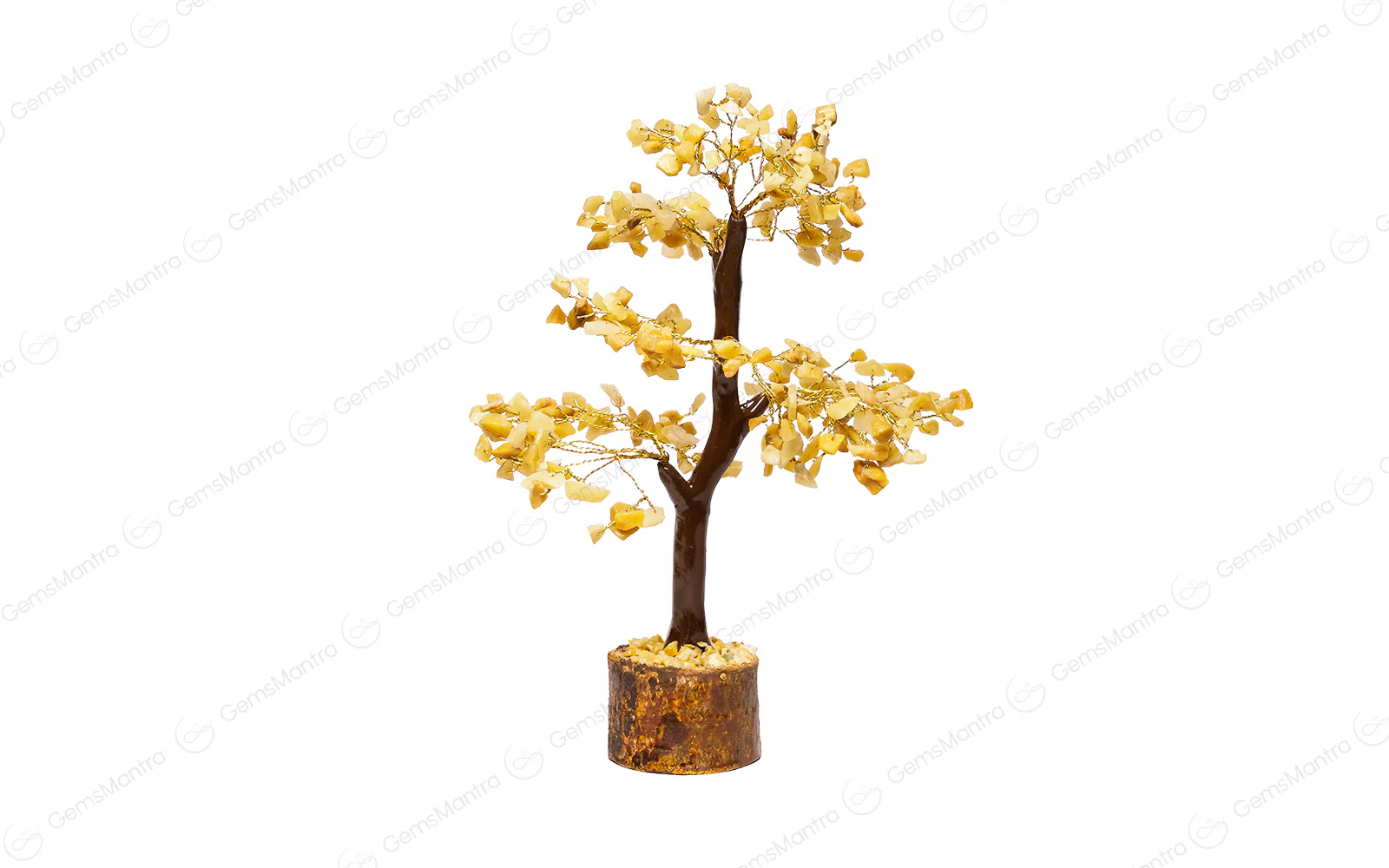 Wooden Golden Quartz Crystal Tree - Image 2