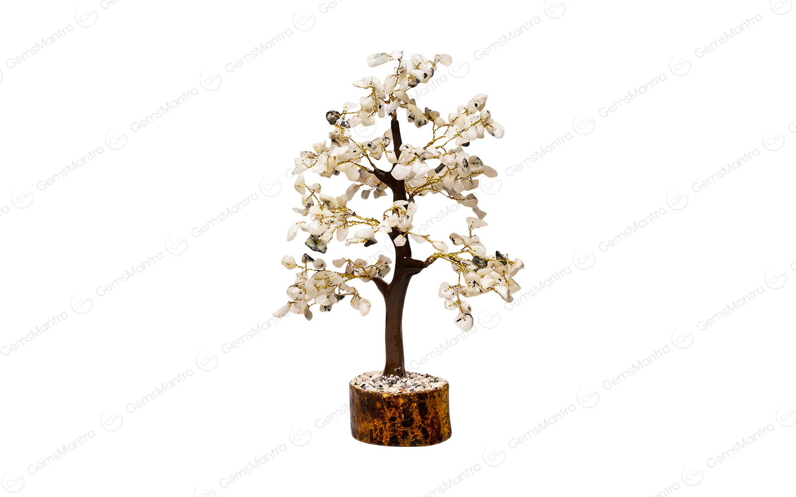 Wooden Rainbow Moonstone Crystal Tree - Image 2